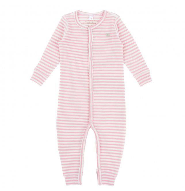 Hovedbilde Lillelam Pysjamas ull striper rosa