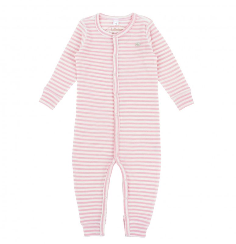 Lillelam Pysjamas ull striper rosa