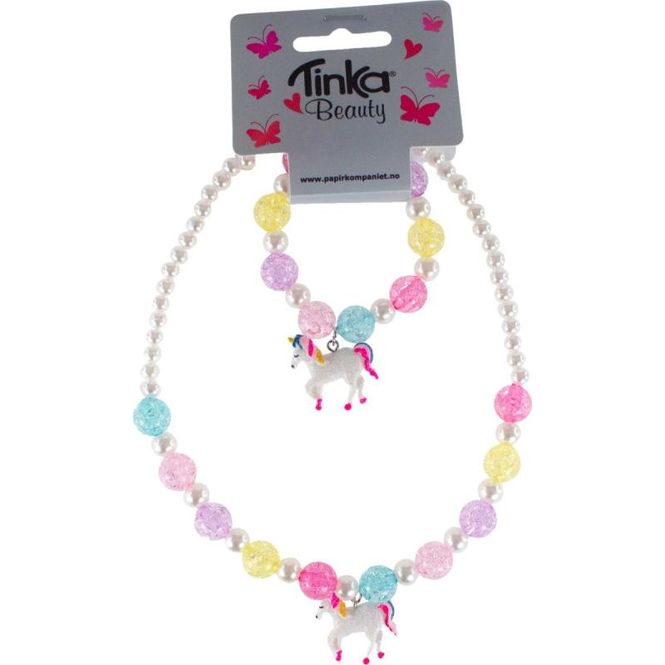 Hovedbilde PK Tinka Halskjede med armbånd unicorn flerfarget