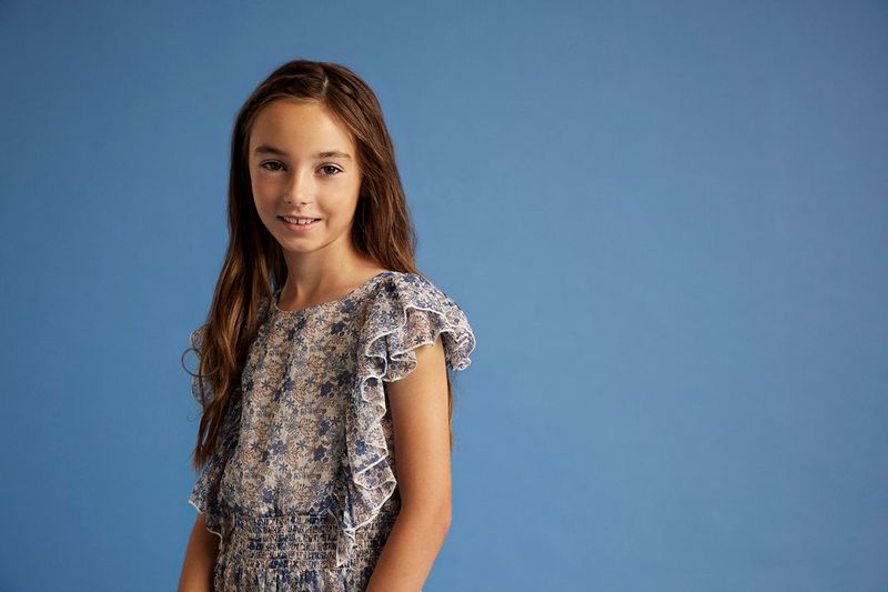 Creamie Kjole chiffon blomst buttercream 