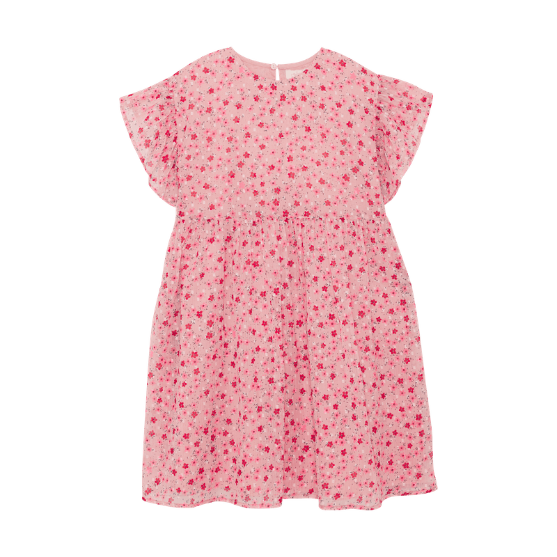 Creamie Kjole chiffon blomst rose smoke