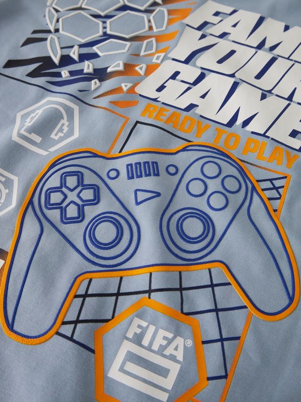 Name It Asekel Fifa t-shirt blue fog fotball