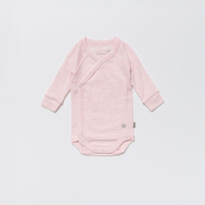 Lillelam Omslagsbody ull mini himmelrosa