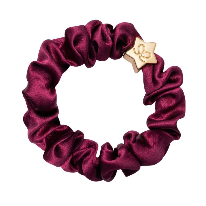 Hovedbilde BE Gold star silk scrunchie sangria