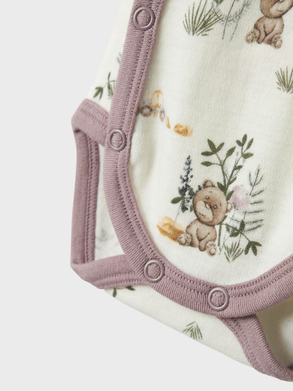 Name It Willu prematur ull body snow/purple dove
