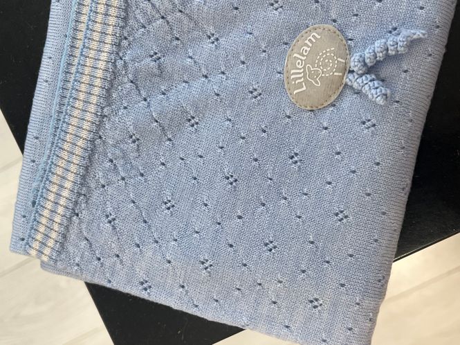 Hovedbilde Lillelam Pledd ull classic tynn himmelblå