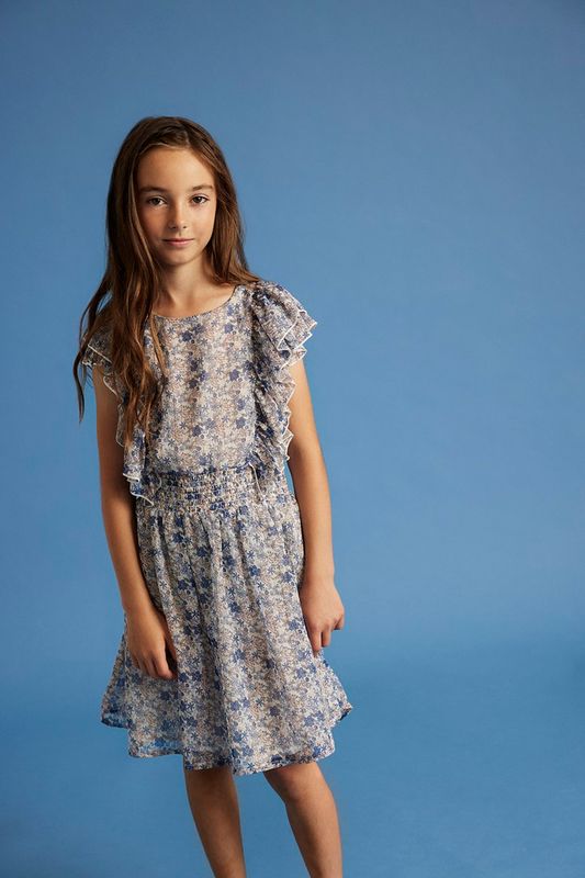 Creamie Kjole chiffon blomst buttercream 